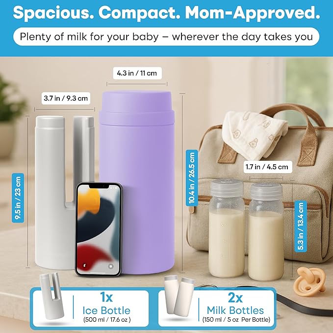 Portable Breast Milk Cooler Bottle: 30H Cooling Time, 2 x 150ml/5Oz, Durable - Image 4