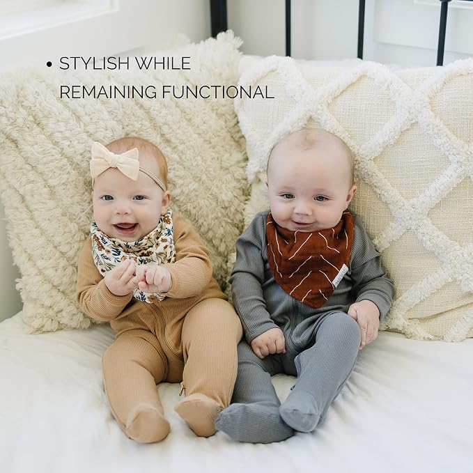 Mebie Baby Muslin Cotton Bib, 3 pack, Baby Bib Set - Image 6