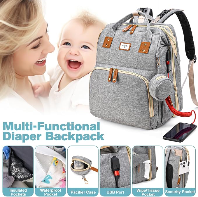 Diaper Bag Backpack, Large Waterproof Lightweight Diaper Bag - Image 5