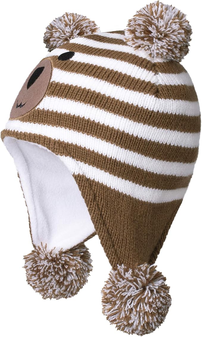 LANGZHEN Toddler Kids Infant Winter Hat, Earflap Knit Warm Cap Fleece Lined - Image 2