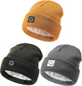 Baby Beanie Hat 3 Packs with Cute Smiley Face, Toddler Girls Boys Baby Hats by Hispeka