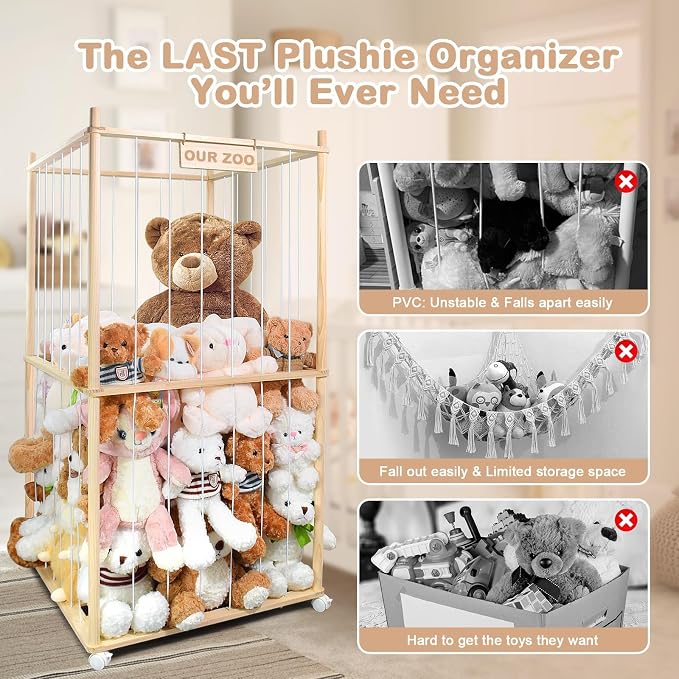 Stuffed Animal Storage, Wood Stuffed Animal Zoo Storage - Image 4