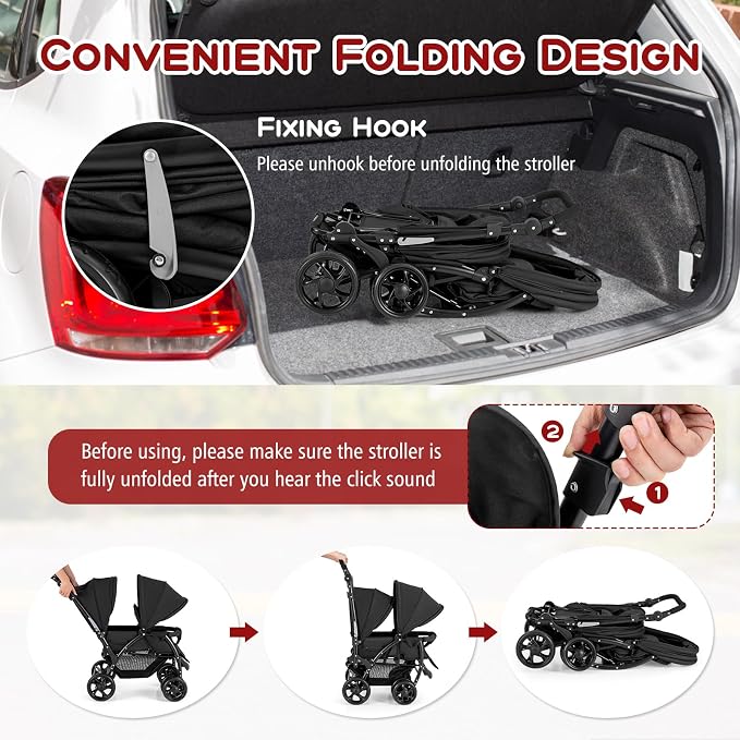 HONEY JOY Double Stroller, Foldable Lightweight Infant Twin - Image 5