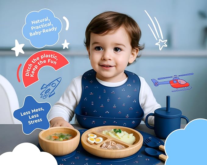 Bamboo Baby Feeding Set for Infants & Toddlers - Image 2