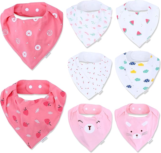 DOKMA Set 8 Organic Cotton Baby Drool Bibs by DOKMA