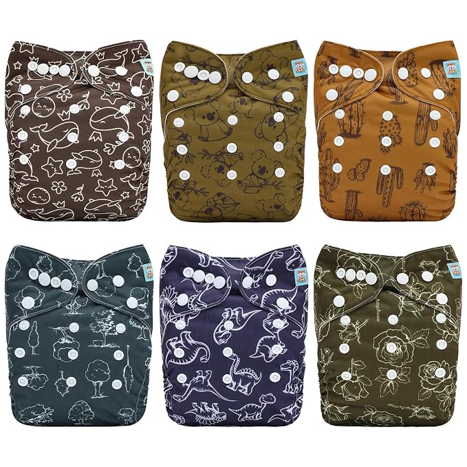 ALVABABY 6 Pack Cloth Diaper by ALVABABY