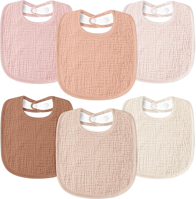 Susurration Muslin Baby Drool Bibs 6Pack Soft Square Adjustable Baby Bandana by Susurration