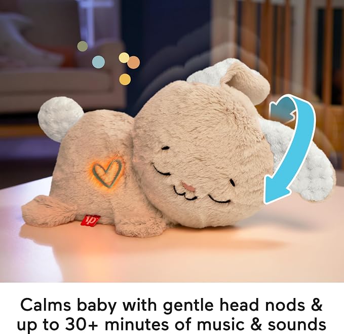 Fisher-Price Baby Sound Machine Soothe & Settle Bunny Portable Plush Toy - Image 3