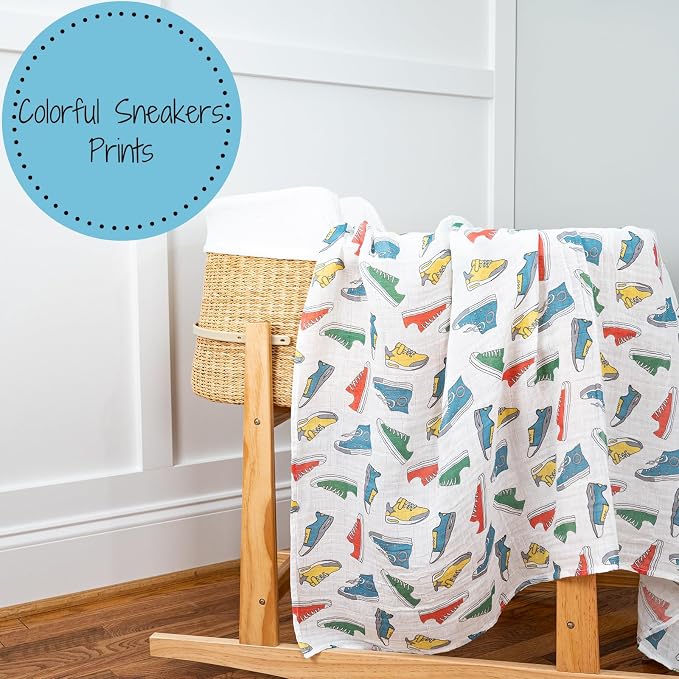 LollyBanks Swaddle Blanket, 100% Cotton Muslin Swaddle Blankets, Neutral - Image 6