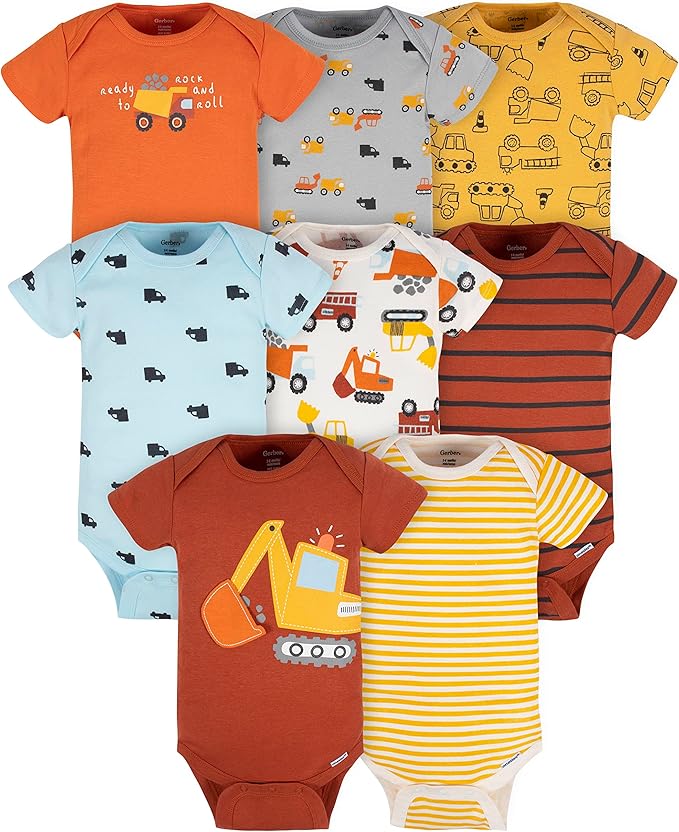 Gerber baby-boys 8-pack Short Sleeve Onesies Bodysuits by Gerber