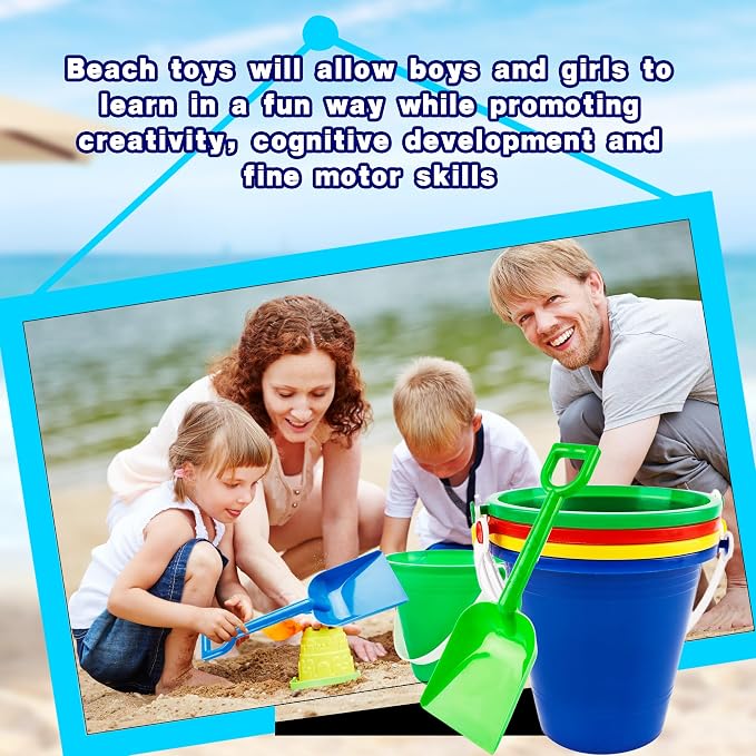 40 Pack Beach Bucket and Shovel Set Mini Plastic Buckets Sand Shovel Sand Pail - Image 4