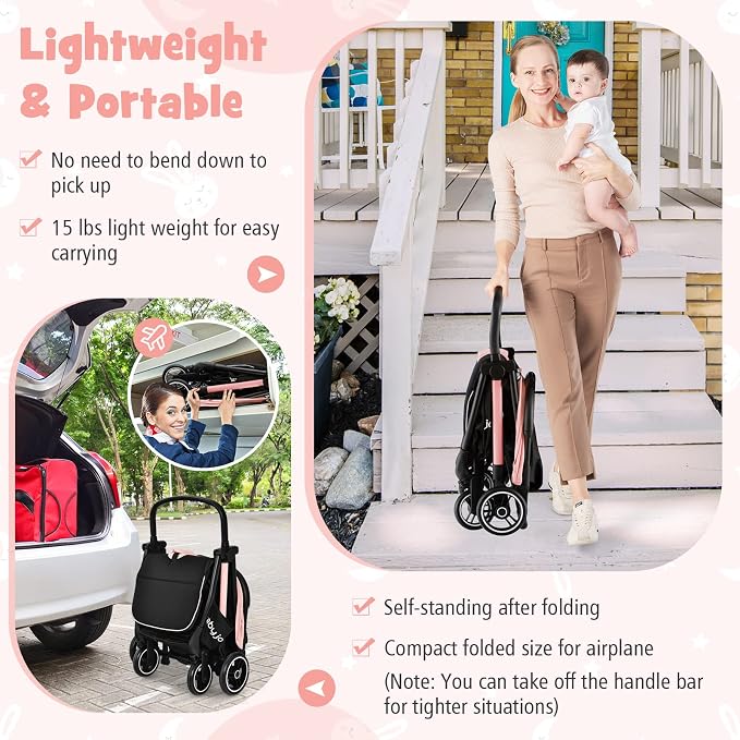 BABY JOY Lightweight Baby Stroller, Compact Travel Stroller - Image 3