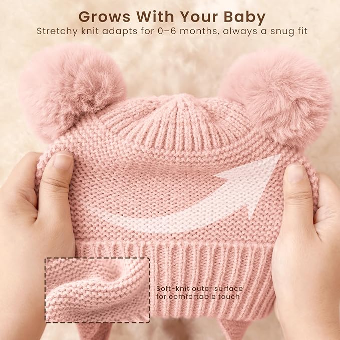 Konssy 2 Pack Baby Winter Hat - Image 4