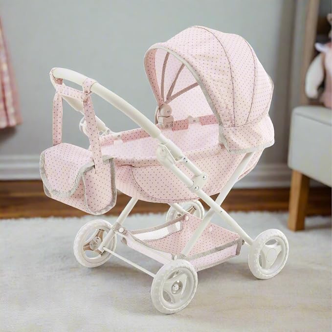 Olivia's Little World Polka Dot Princess Baby Doll Pram Stroller - Image 2