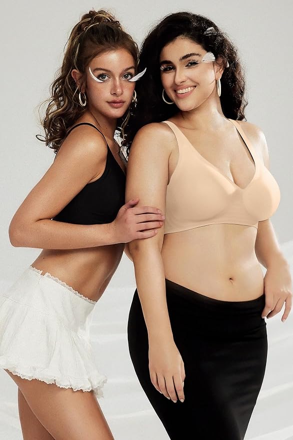OEAK Womens Deep V Bras Wireless Comfortable Bra Supportive No Underwire Bras - Image 7