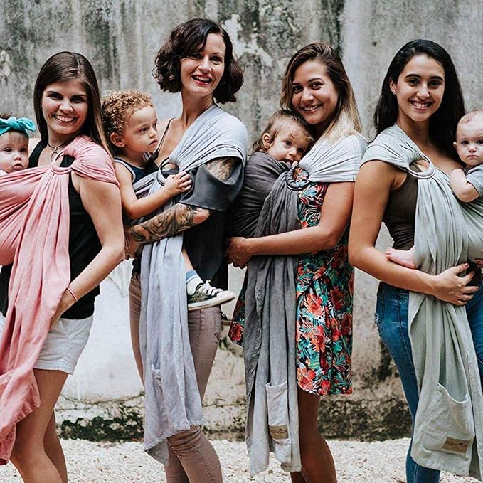 Nalakai Ring Sling Baby Carrier, Soft Linen Baby Sling, Baby Wrap, and Giving - Image 4