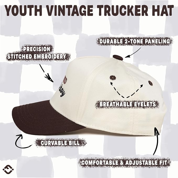 Funky Junque Premium Kids Trucker Hat Vintage Snapback Baseball Cap - Image 4