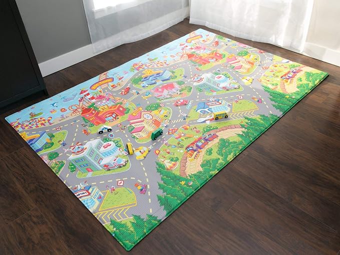 Baby Care Play Mat 73’’ x 49’’ Original One-Piece Reversible Rollable - Image 2