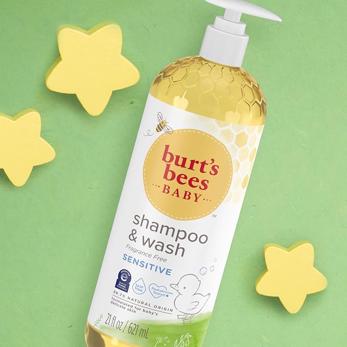 Burt's Bees Baby Sensitive Shampoo and Wash, Fragrance Free, Tear Free - Image 7