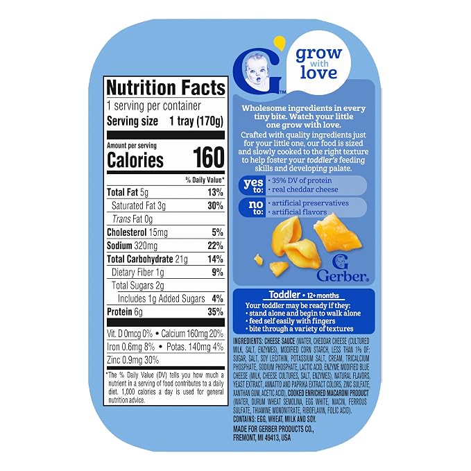 Gerber Mealtime for Toddler Pasta Shells & Cheese, 6 Ounce - Image 3