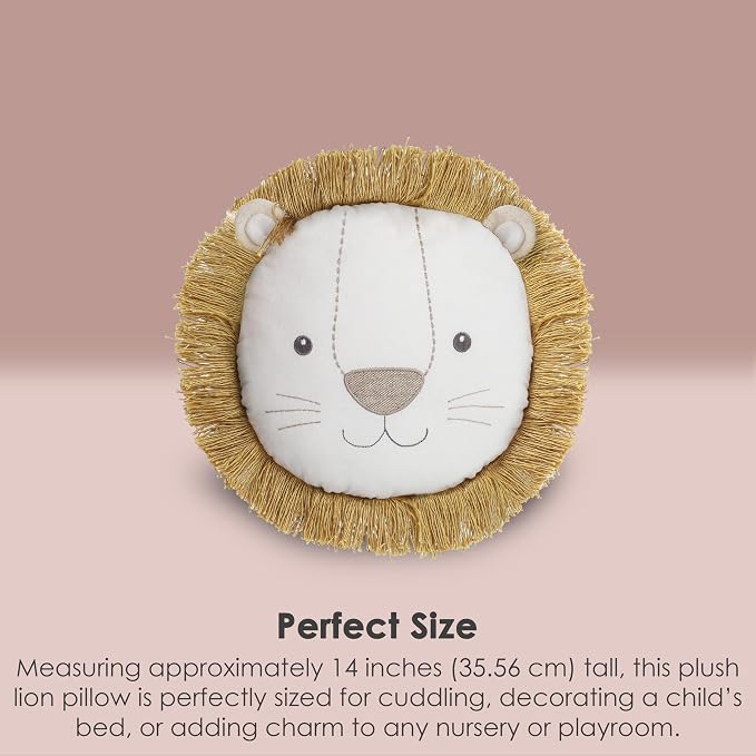 MON AMI Leopold Lion Décor Pillow – 14” |Plush Stuffed Animal Hugging Pillow - Image 3