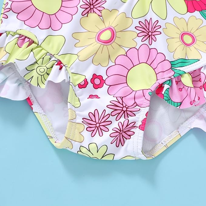Infant Baby Girl Swimsuit One-Piece Long Sleeve Rash Guard - Image 6