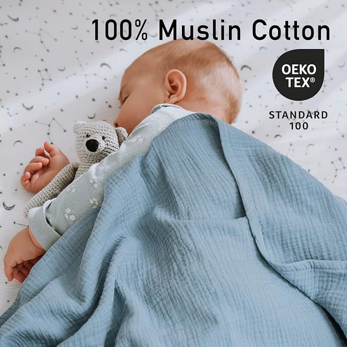GLLQUEN BABY Muslin Swaddle Blankets, Baby Swaddle Blanket Unisex, Baby - Image 8