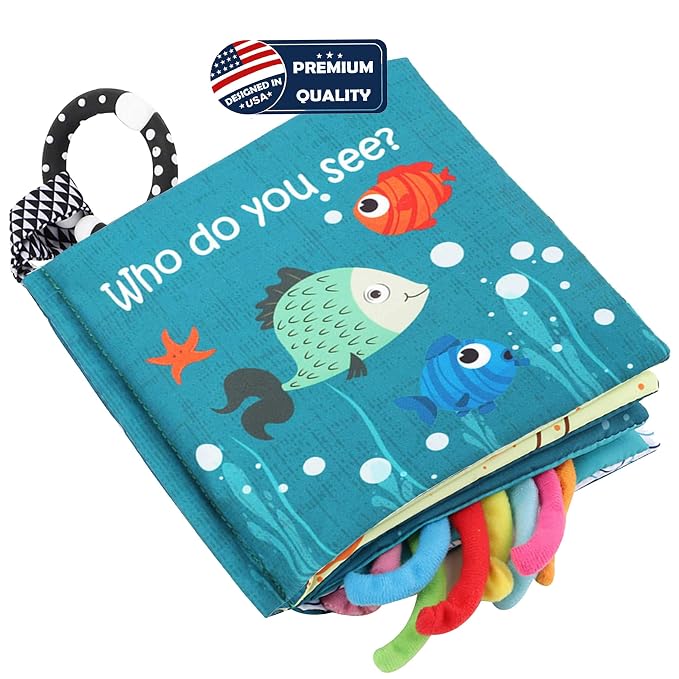 Fish Baby Books Toys, Touch Feel Cloth Crinkle Books - Image 9