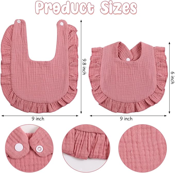 JaGely 12 Pieces Baby Muslin Bibs Bandana Drool Bibs - Image 2