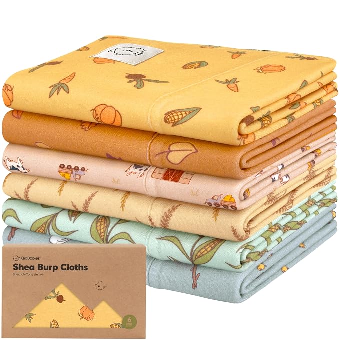 Organic Burp Cloths Baby Boy, Girl by KeaBabies