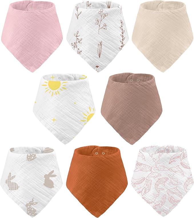 Muslin Baby bibs for drooling and teething, 100% cotton, Bibs for baby girl - Image 9