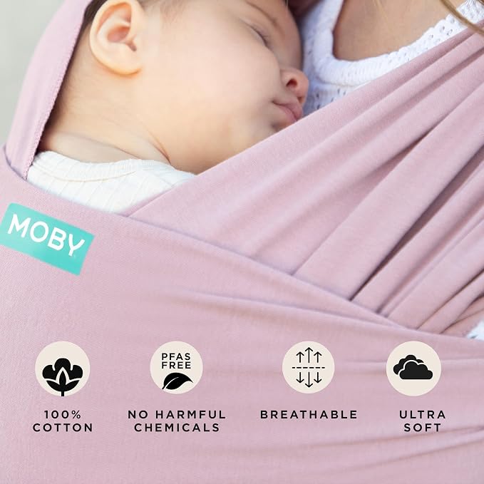 Moby Baby Wrap Carrier Classic for Newborns to Toddlers, Infant Sling Carrier - Image 4
