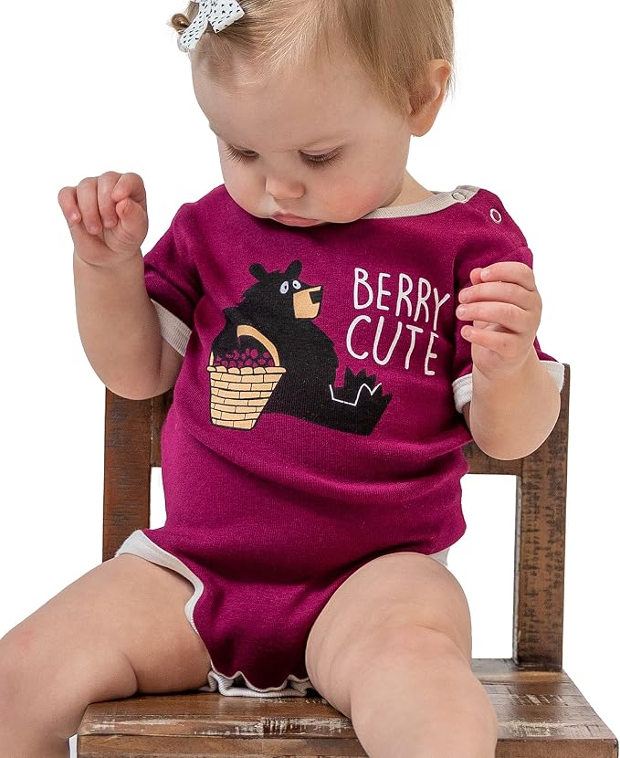 Lazy One Cute Unisex Baby Bodysuit, Cute Animal Designs, 6-18 Months - Image 2