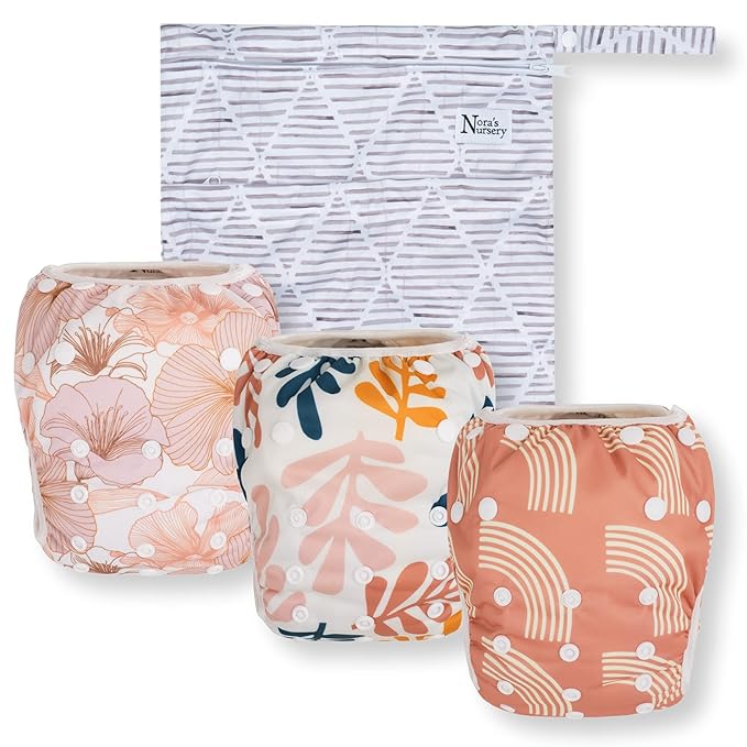 Nora's Nursery Reusable Swim Diapers and Wet Bag by NorasNursery
