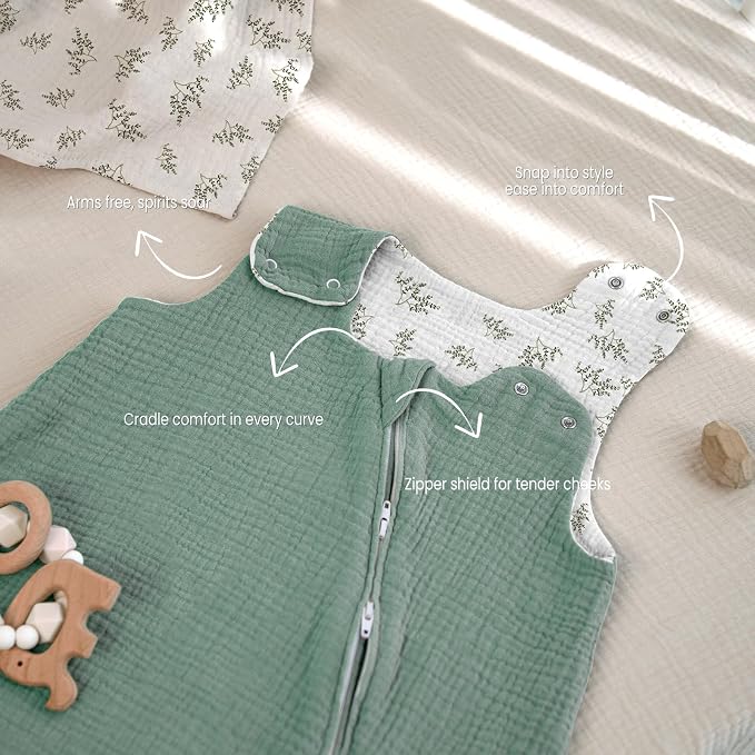 lulumoon Sleep Sack Muslin for Baby: Cotton Wearable Blanket for 9-15 Months - Image 7