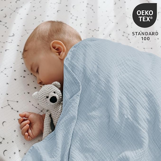 Muslin Swaddle Blankets for Newborn, 3 Pack Breathable Soft Receiving Blanket - Image 3