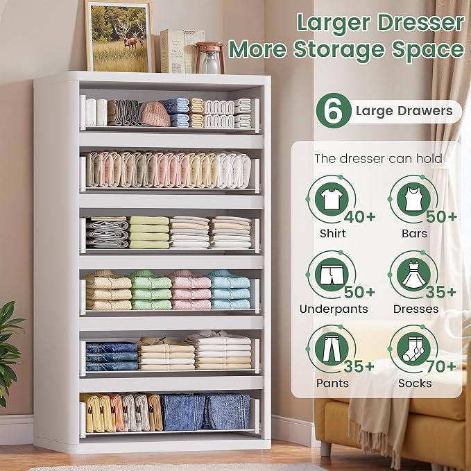 56" Tall Dresser for Bedroom, Modern Chest of Drawers - Image 3