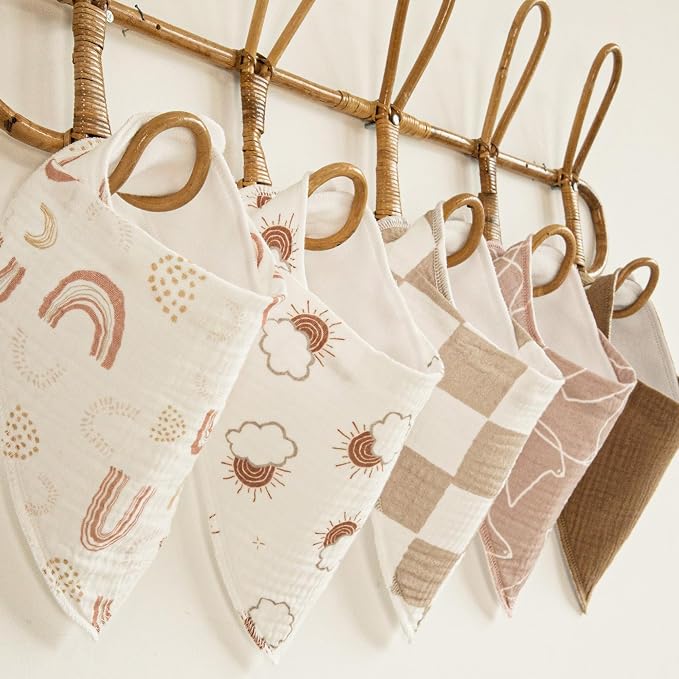 Muslin Baby Bibs 8 Pack, Baby Bandana Drool Bib - Image 7