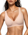 OEAK Womens Deep V Bras Wireless Comfortable Bra Supportive No Underwire Bras by OEAK