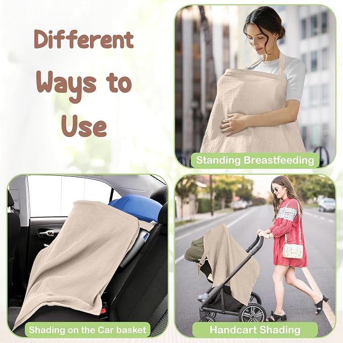 Premium Organic Breathable Muslin Nursing Cover - Image 9