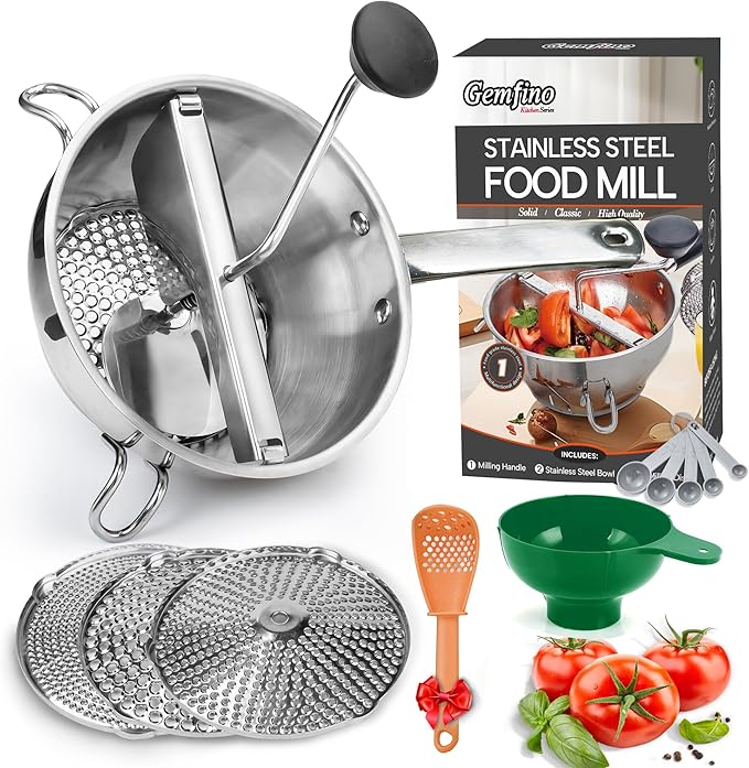Stainless Steel Food Mills by Gemfino