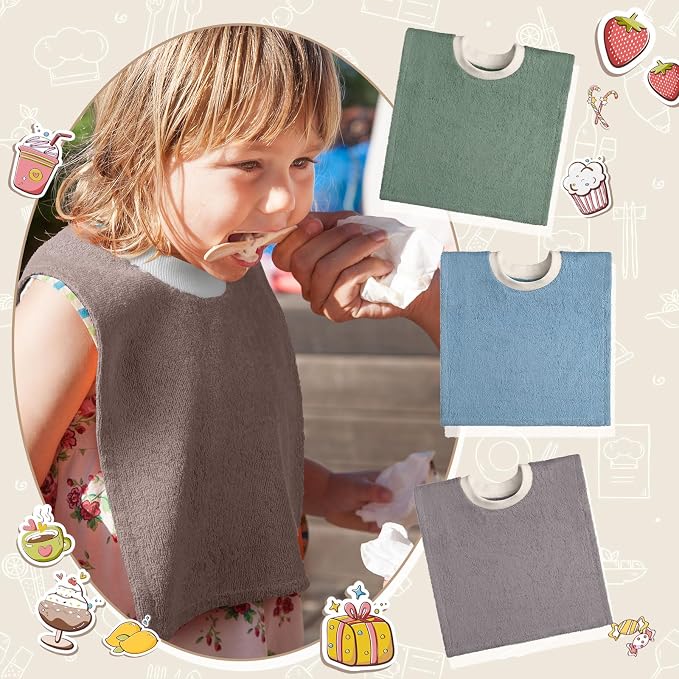 6 Pcs Pullover Baby Bibs Cotton Terry Toddler Absorbent Infant - Image 6