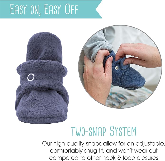 Zutano Unisex Fleece Baby Booties, Two Snap Closure, Newborn to 24 Months - Image 7