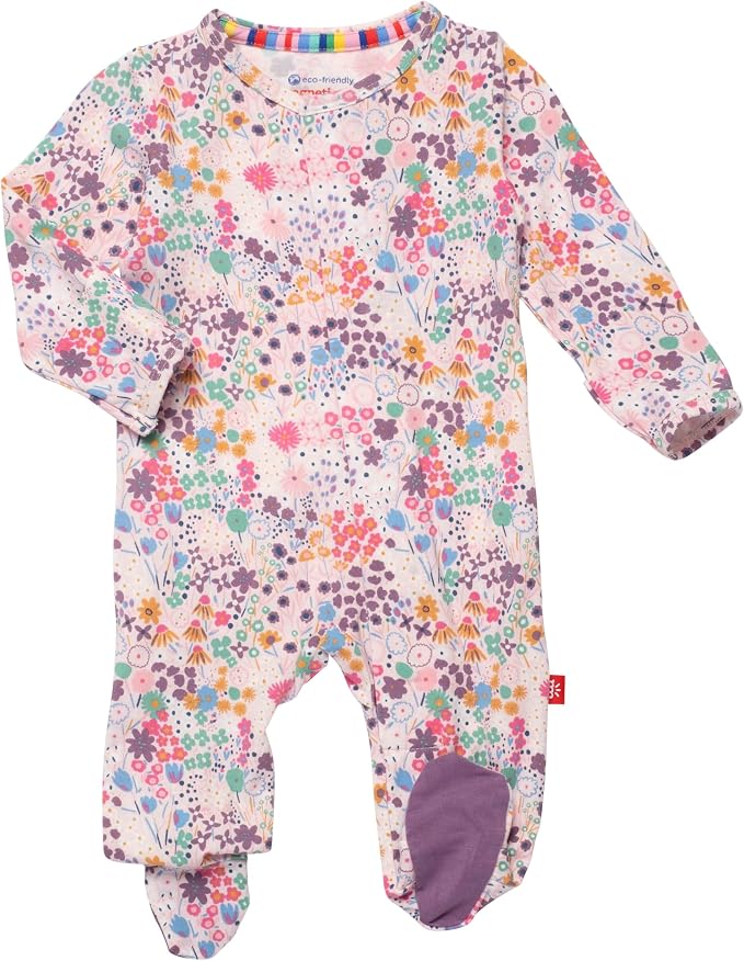 Magnetic Me Girls Modal Magnetic Baby Footie Pajamas | Silky Soft Modal Fabric by magneticme
