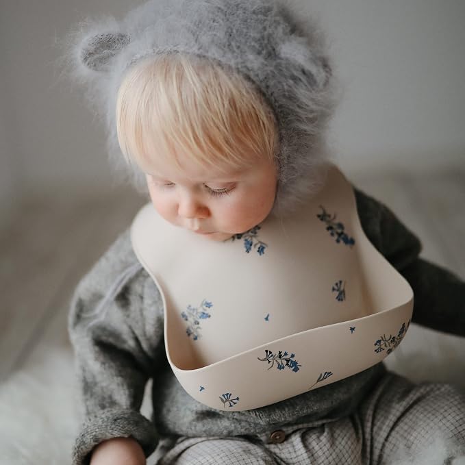 mushie Silicone Baby Bib | Adjustable Fit Waterproof Bibs - Image 3