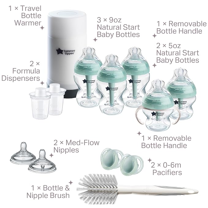 Tommee Tippee Advanced Anti-Colic 14 Piece Baby Bottle, Travel Bottle Warmer & - Image 2