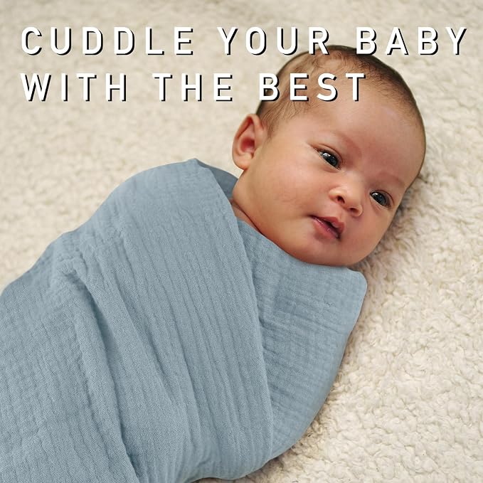 Muslin Swaddle Blankets for Baby Girls and Boys, 4 Pack Breathable and - Image 3