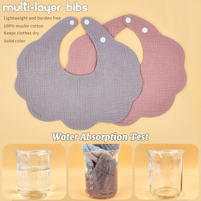 Baby Bibs Muslin Bibs 8 Pack for Drooling and Teething for Unisex Girls Boys - Image 5