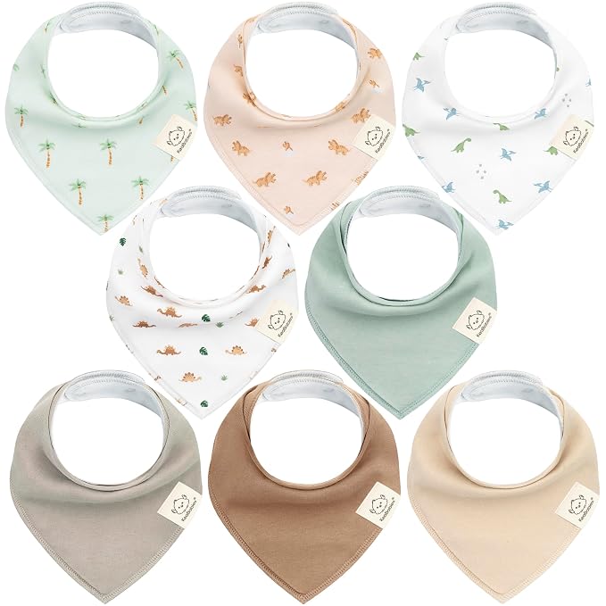 8-Pack Organic Baby Bandana Bibs by KeaBabies