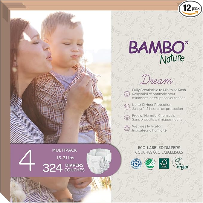 Bambo Nature Hypoallergenic Dream Baby Diapers, Premium Eco-Labeled Sustainable by BamboNature